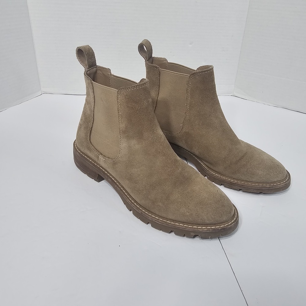 Steve Madden Women's Leopold Tan Leather Pull On Chelsea Ankle Boots #1262